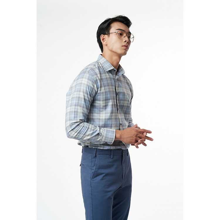Áo Sơ Mi Caro Melange Nam Cotton Chống Nhăn Tự Nhiên Ninomaxx N&M 2110033 - Hình ảnh 4