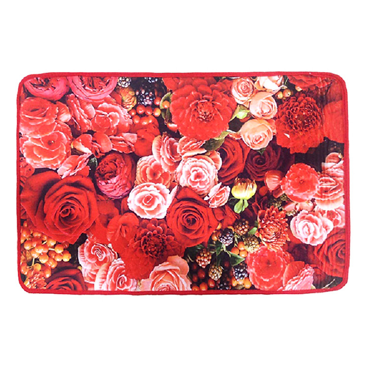 Thảm In 3D Cao Cấp Hình Hoa Hồng 3DDO