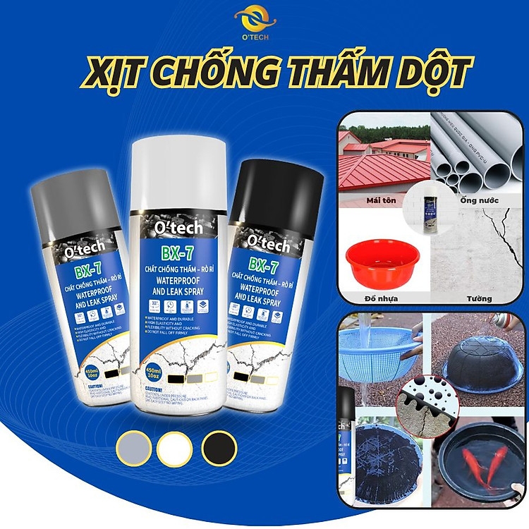 Bình Xịt Chống Thấm Nước, Dột Mái Ngói, Mái Tôn, Bể Cá 450ml OTECH