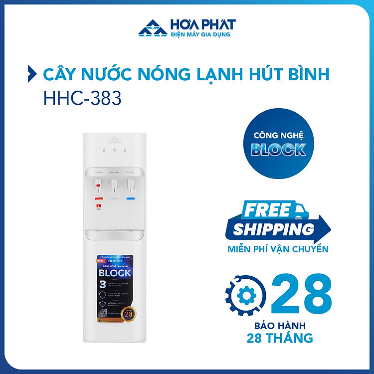 Cây nước nóng lạnh hút bình Hòa Phát HHC383 - Bảo hành 28 tháng - Hàng chính hãng