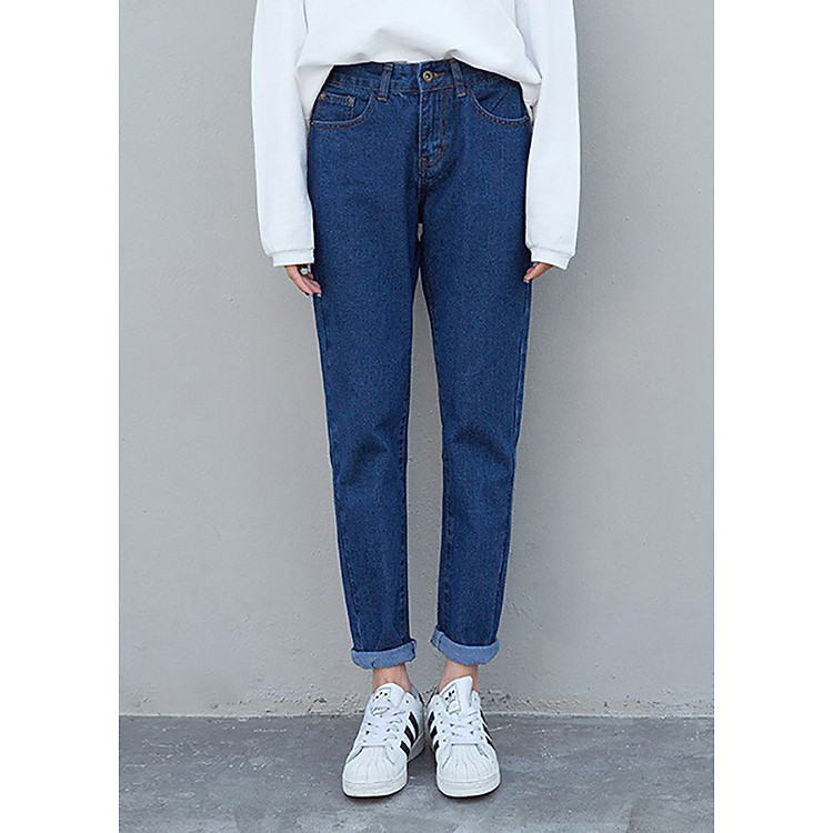 Quần Jeans Baggy Nữ Trơn