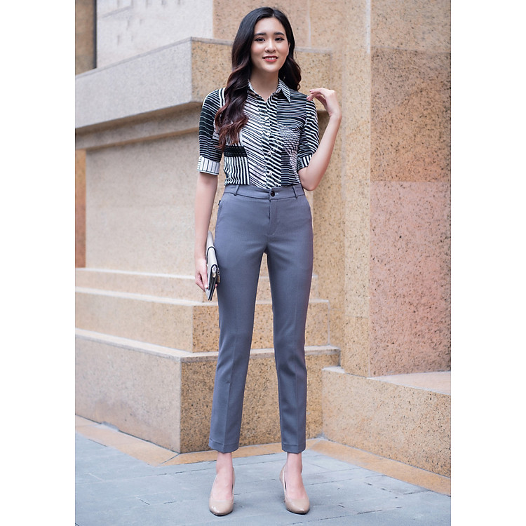 Áo sơ mi cổ đức tay V LOZA LS1067