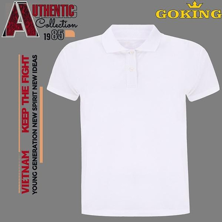 Áo thun trơn polo cổ trụ, form unisex cho nam nữ. Áo phông hàng hiệu Goking, quà tặng cao cấp cho gia đình, cặp đôi, doanh nghiệp