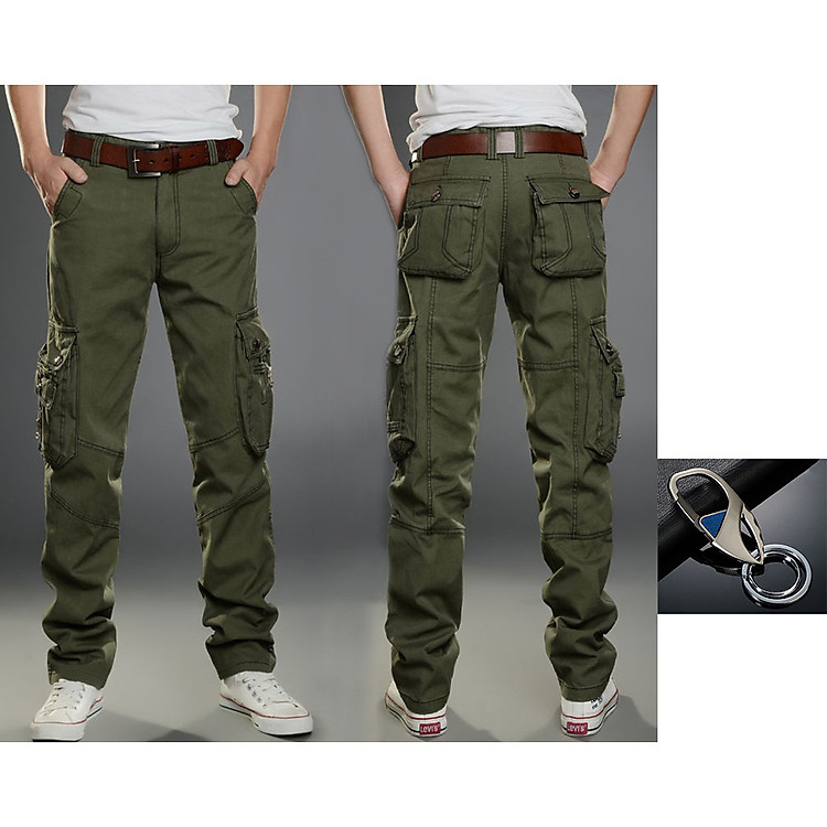 Quần kaki nam túi hộp cao cấp_Tặng móc khóa