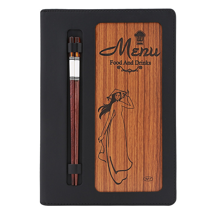 Bìa Menu Food Da May Gỗ Cao Cấp HT 2031 (10 lá)
