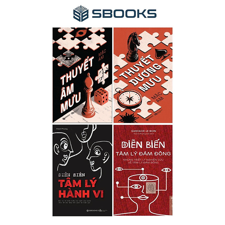 Combo 4 Cuốn: Thuyết Âm Mưu + Thuyết Dương Mưu + Diễn Biến Tâm Lý Hành Vi + Diễn Biến Tâm Lý Đám Đông - SBOOKS