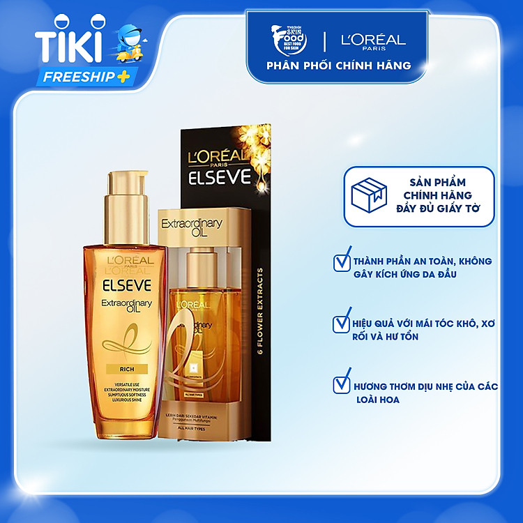 Dầu Dưỡng Tóc Từ Tinh Dầu Hoa L'Oreal Elseve Extraordinary Oil