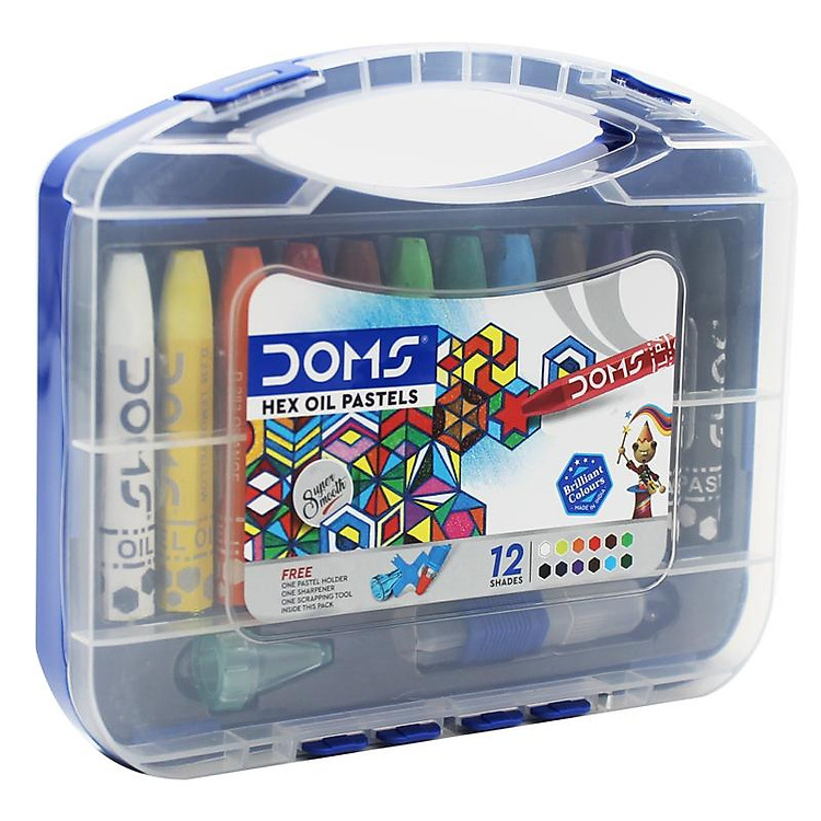 Hộp Bút Sáp Dầu Hex Oil Pastels DOMS 8414 (12 chiếc) - Ảnh 4