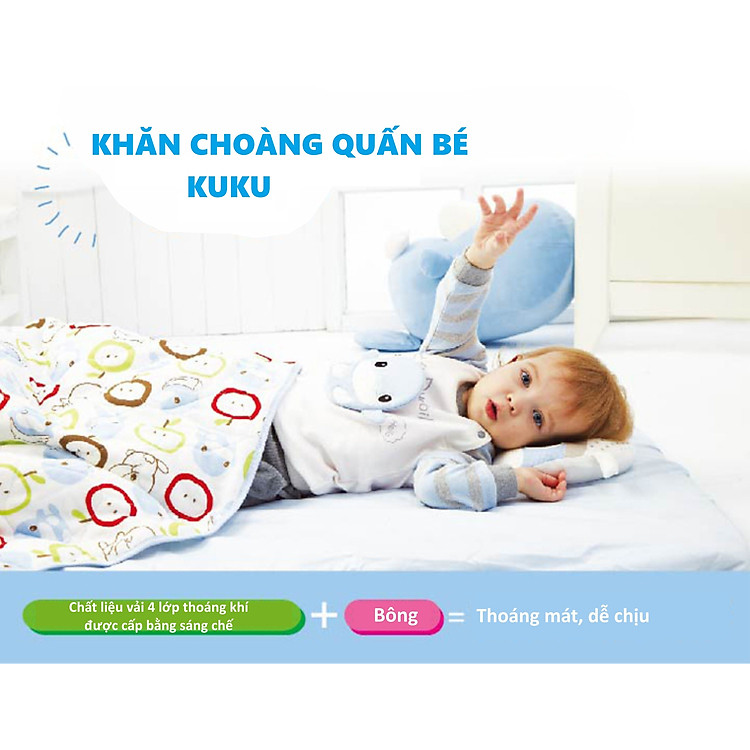 Khăn Choàng Quấn Bé Kuku KU2504 Chính hãng Ưu đãi - Hình ảnh 3