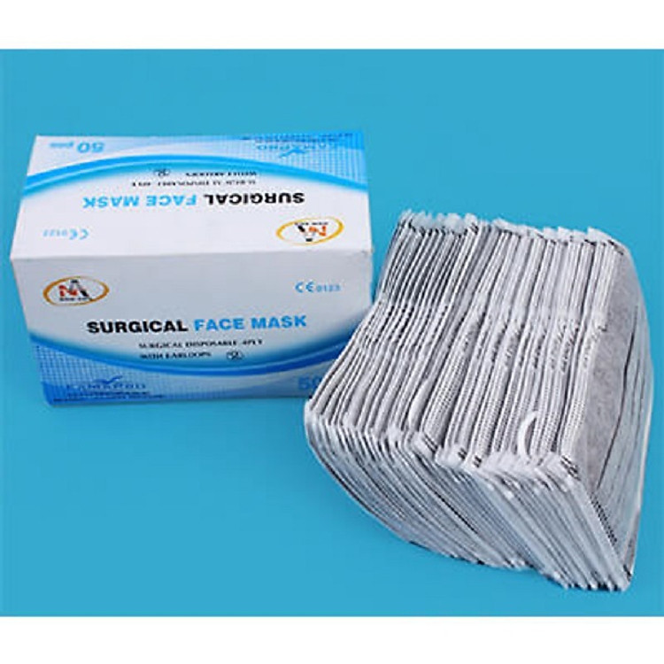 Combo 2 hộp khẩu trang y tế 4 lớp than hoạt tính Nam Anh xám