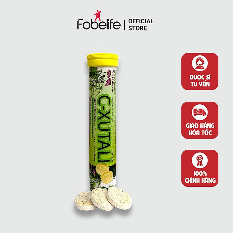 Viên Sủi Xuyên Tâm Liên Giảm Ho Long Đờm C Xutali Tuýp 20 viên