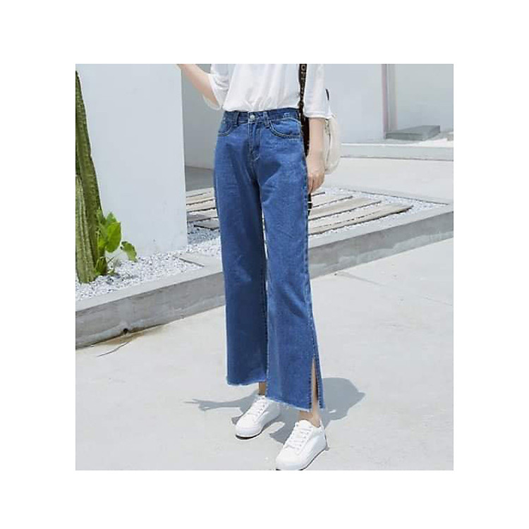 quần jean nữ ống rộng xẻ lai mẫu 49 mt620