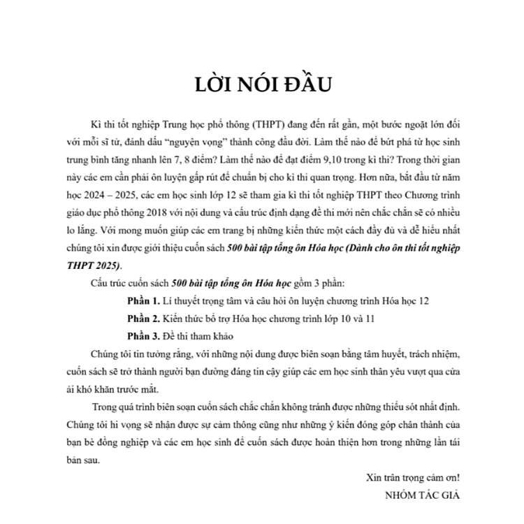 500 Bài Tập Tổng Ôn Hóa Học (Dành Cho Ôn Thi THPT 2025) - Ảnh 3