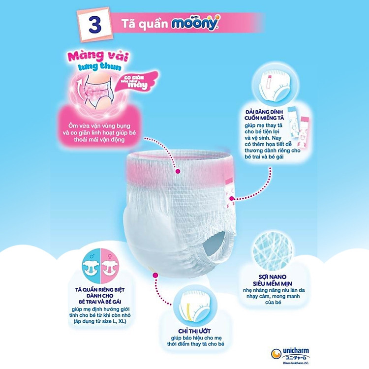 Tã quần Moony XL38 cho bé trai Uy tín Ưu đãi - Hình ảnh 3