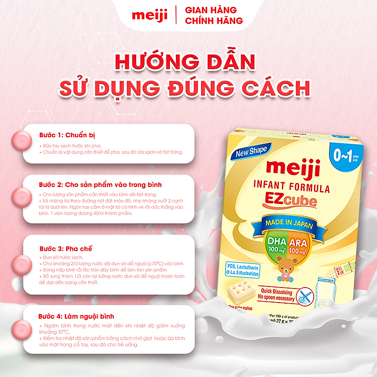 Meiji Infant Formula EZcube 540g Chính Hãng Tin cậy Giá tốt - Hình ảnh 5