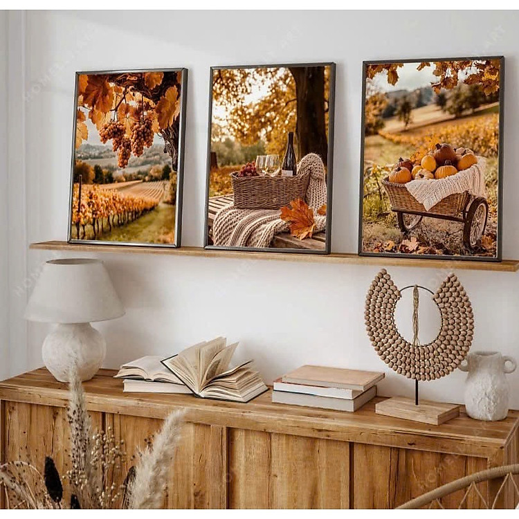 (HCM) Tranh treo tường hoa lá mùa xuân trang trí phòng khách,nhà hàng, khách sạn kèm đinh treo