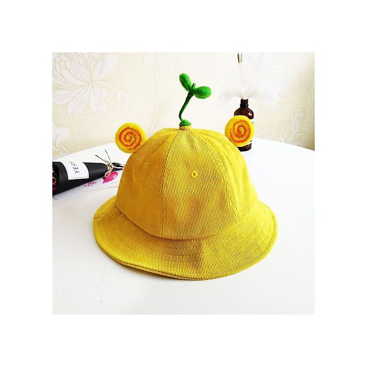 Mũ Nón Maruko 3D Rộng Vành Kiểu Bucket Kaki Nhung Siêu Đáng Yêu
