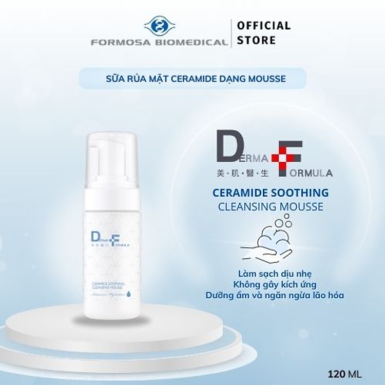 Sữa Rửa Mặt Derma Formula Ceramide Soothing Cleansing Mousse 120 Ml