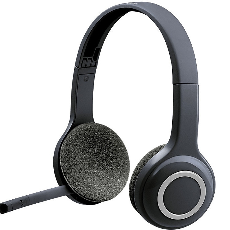 Tai nghe không dây Logitech H600 - Đầu thu USB 2.4Ghz, không dây 10m, màn loa chỉnh Laze to rõ, điều khiển trên tai, bọc đệm êm ái - Hàng chính hãng