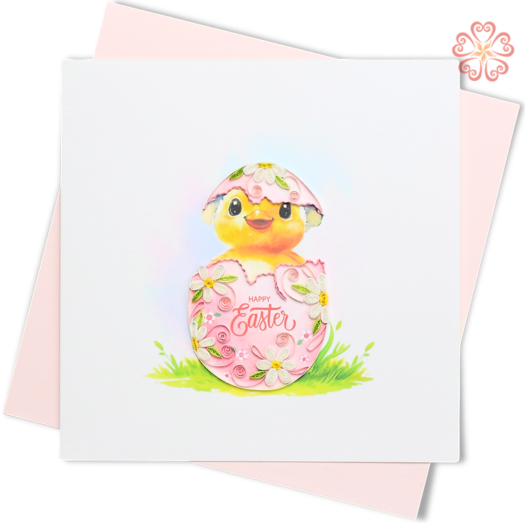 Thiệp Giấy Xoắn Nghệ Thuật - Trứng Phục Sinh Gà Con - Happy Easter Chick - Miscellaneous - 15 x 15 - VN2XM115D87E2
