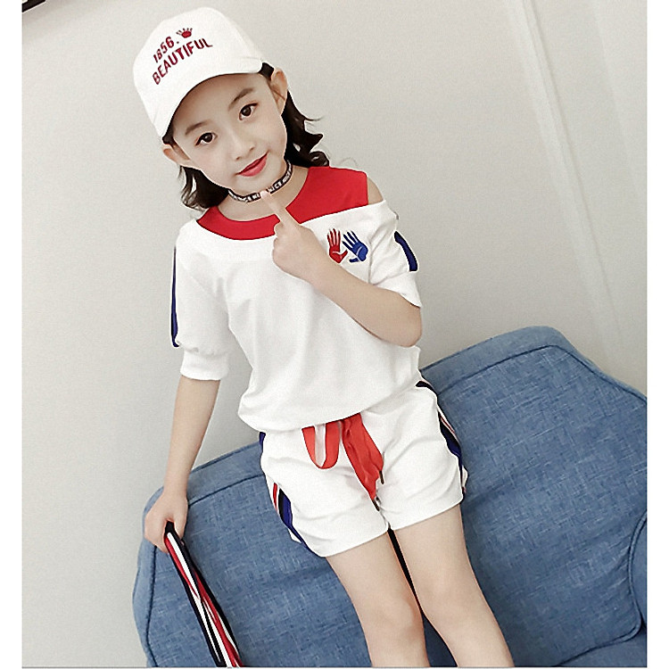 Bộ cho bé gái, cộc tay, thời trang từ 3 đến 14 tuổi - A018