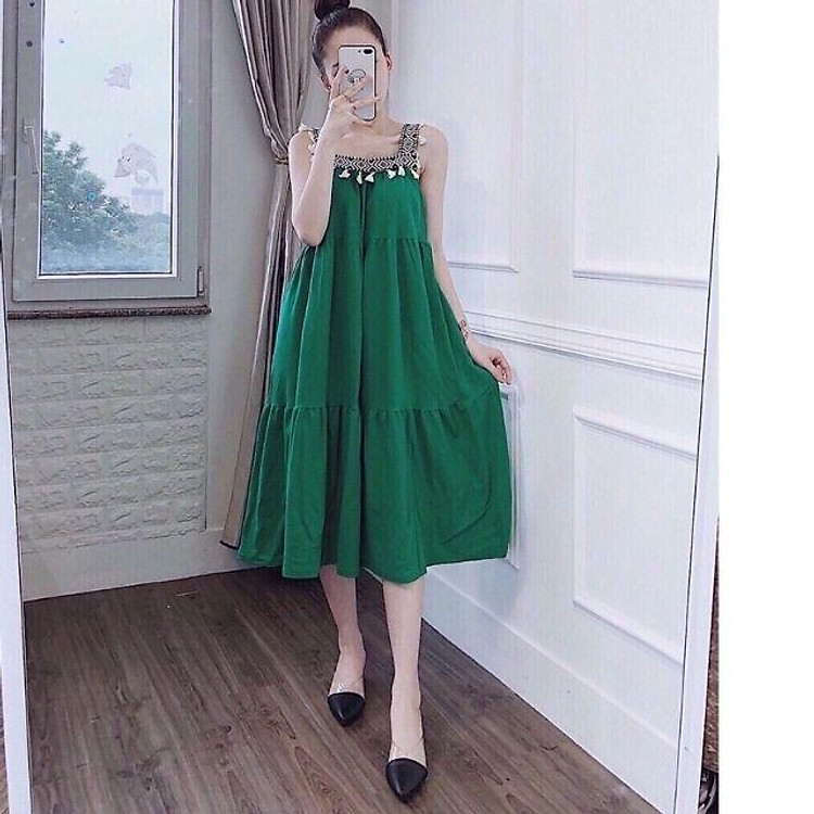 váy bầu ,đầm bầu 2 dây thiết kế hót hít mặc bầu và sau sinh