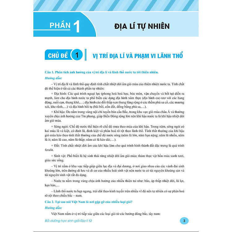 Bồi Dưỡng Học Sinh Giỏi Địa Lí 12 - Ảnh 2