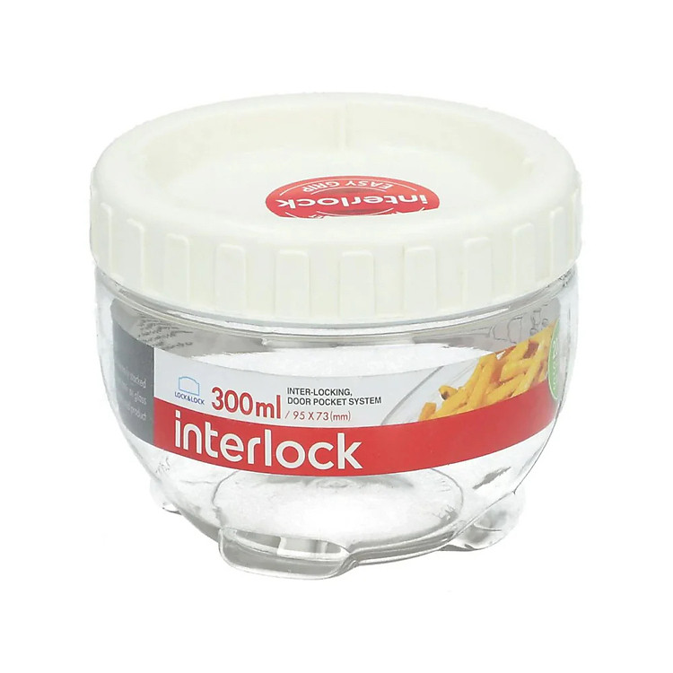 Hộp bảo quản thực phẩm Interlock Lock&Lock 1.6L INL303W, 2.1L INL403W, Hàng chính hãng,nhựa PET,nắp xoay kín hơi - JoyMall