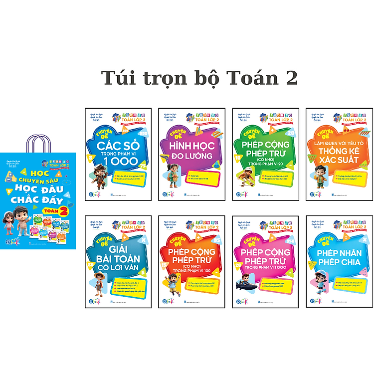 Túi Trọn Bộ Toán Học Chuyên Sâu Học Đâu Chắc Đấy Lớp 2 - Cả năm ( 8 Cuốn ) - Bản Quyền