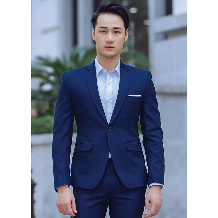 Bộ Vest Nam ZAKADO Màu Tím Than SángTrơn (ZVE262)