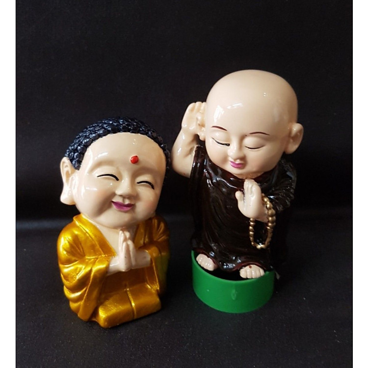 Bộ 2 Tượng Chú Tiểu Lắng Nghe