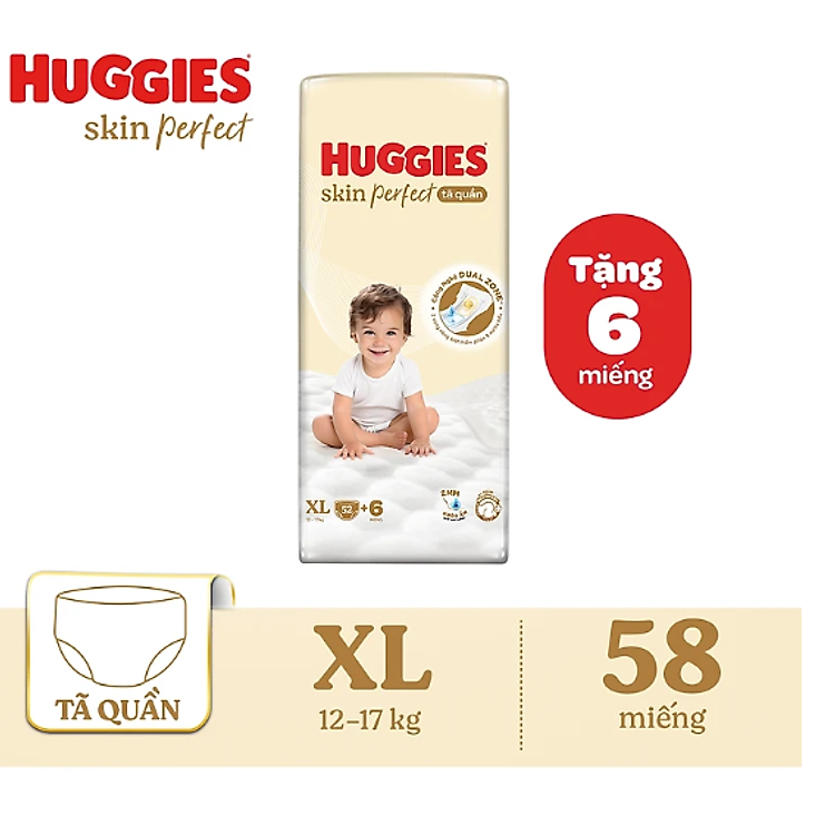 Chọn mua tại Shopee: Tã quần Huggies Skin Perfect XL 52+6 mua giá tốt nhất tại Shop Mall
