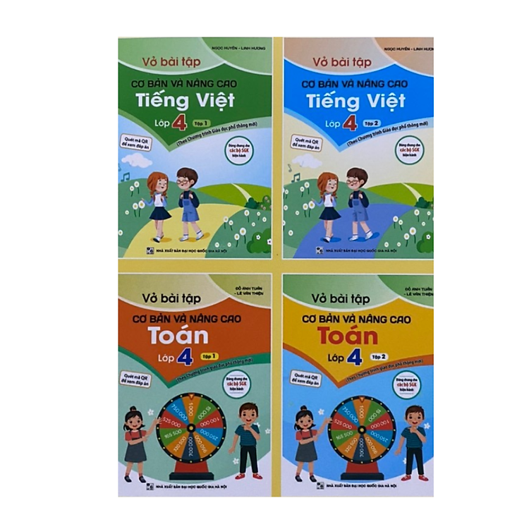 Vở bài tập cơ bản và nâng cao Toán Tiếng việt lớp 4 ( Quét mã QR để xem đáp án )