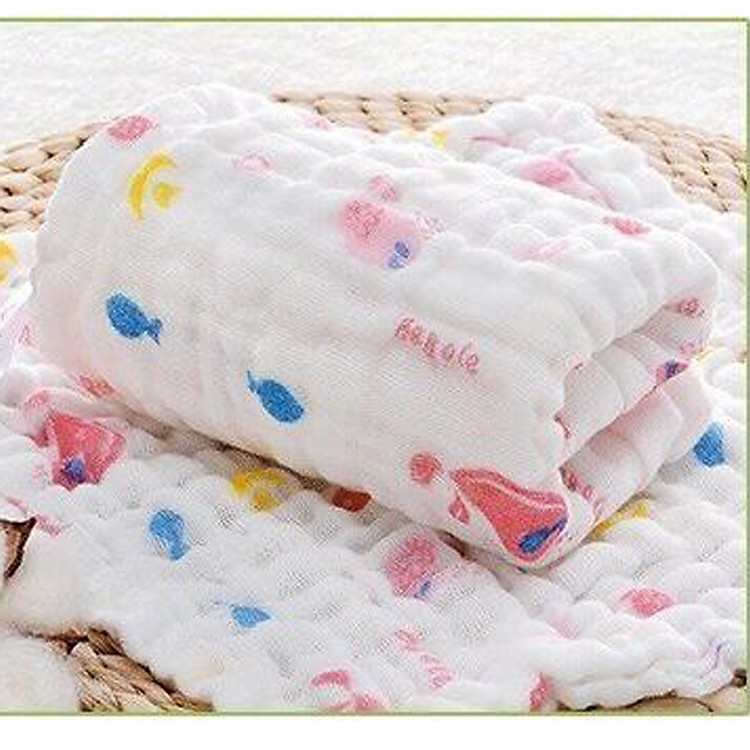 Bộ Khăn Gạc Sơ Sinh Sáu Lớp (30 x 30 cm) ( 5 Khăn)
