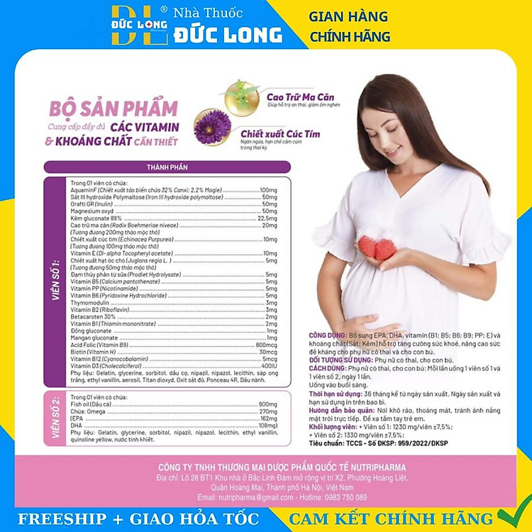 Prenatal DHA+ Dimond ASUKA cho bà bầu Chính hãng Tiết kiệm - Hình ảnh 3