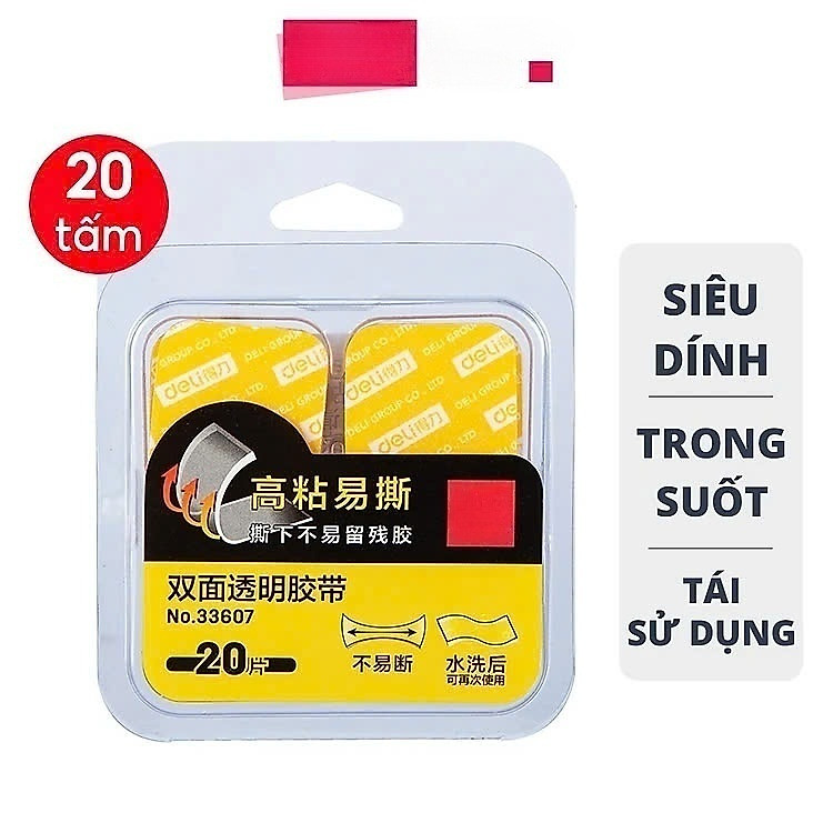 Băng Keo Dán 2 Mặt Nano Trong Suốt (Hộp 20 miếng)