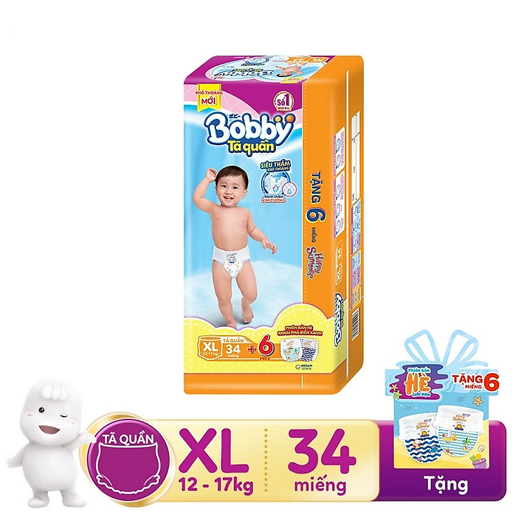 Tã quần Bobby Fresh XL - Phiên bản hè Giá tốt - Hình ảnh 3