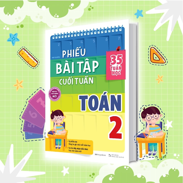 Sách Combo Phiếu Bài Tập Cuối Tuần Toán, Tiếng Việt, Tiếng Anh Lớp 2 (Global)