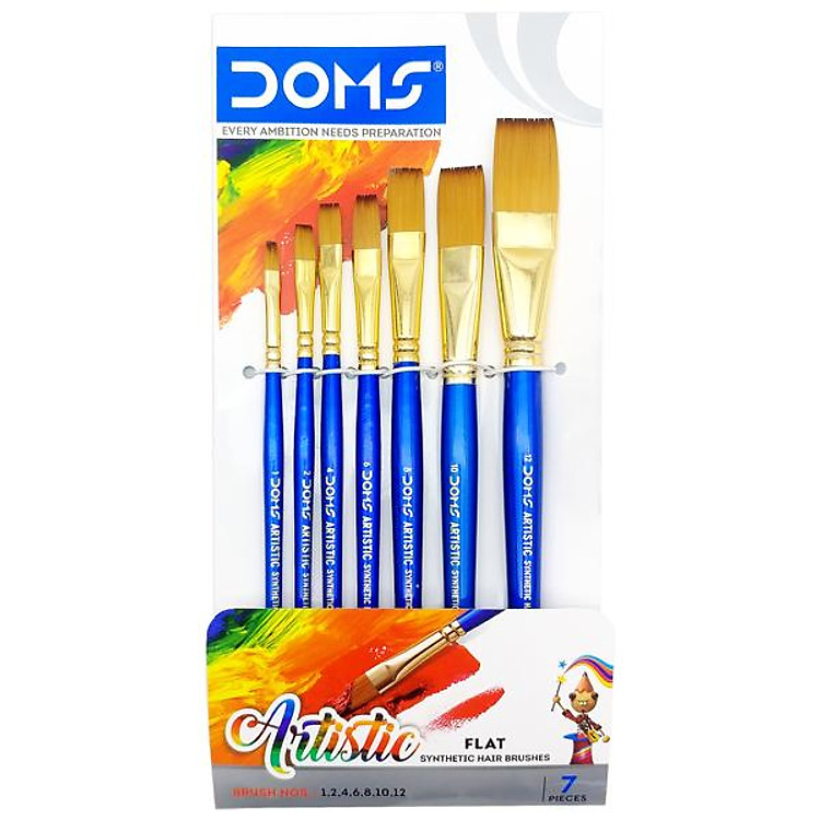 Bộ Cọ Vẽ Đầu Dẹp DOMS Artistic 8064 (7 cây)