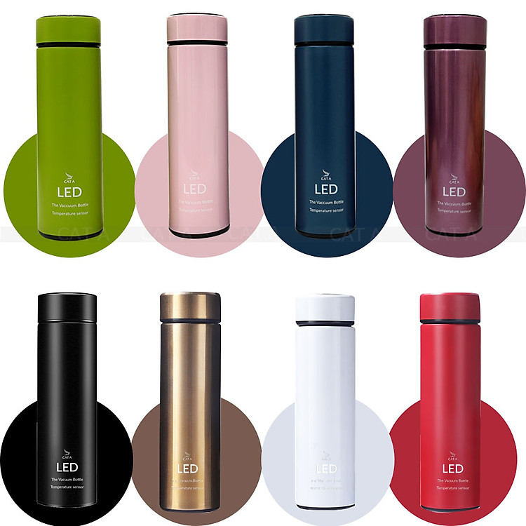 BÌNH GIỮ NHIỆT CAO CẤP CÁT Á 500ML CÓ ĐÈN LED HIỂN THỊ NHIỆT ĐỘ - Sang trọng, tiện lợi, giữ nhiệt 12 giờ