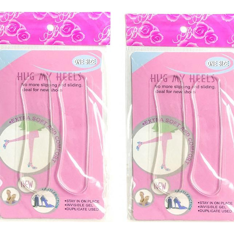 Bộ 02 cặp gồm 04 miếng lót gót giày silicon chống trầy bảo vệ gót chân