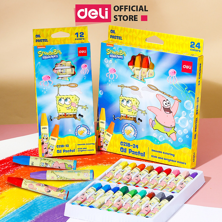 Bút Sáp Màu Dầu Deli EC218 (12 màu)