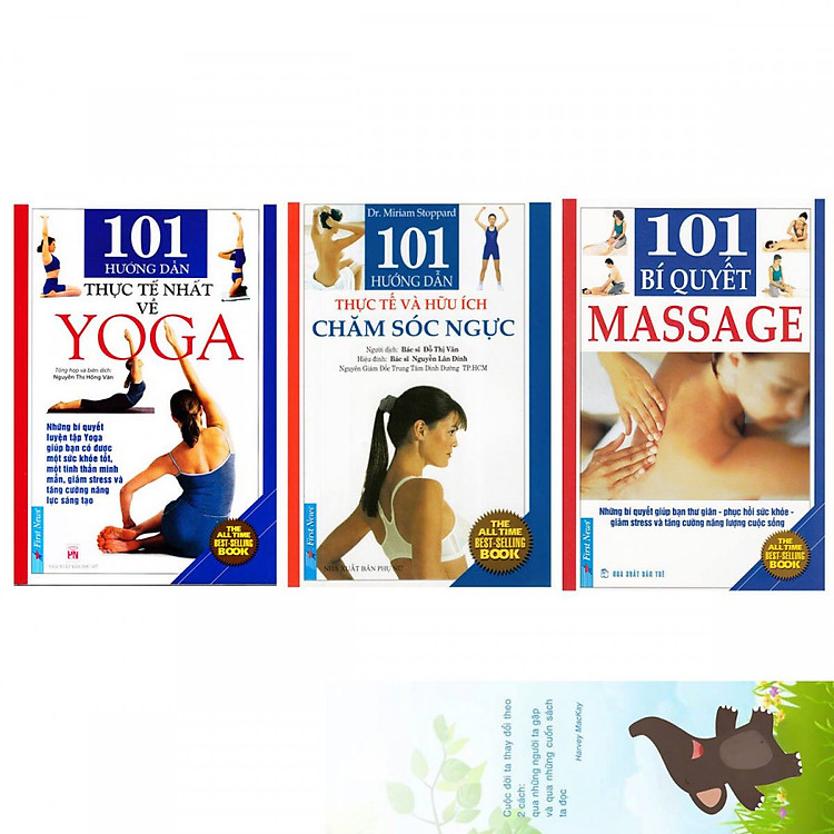 Combo 3 quyển sách: 101 Hướng Dẫn Thực Tế Nhất về Yoga, 101 Hướng Dẫn Thực Tế Và Hữu ích Chăm Sóc Ngực, 101 Bí Quyết Massage (Tặng kèm bookmark danh ngôn hình voi)