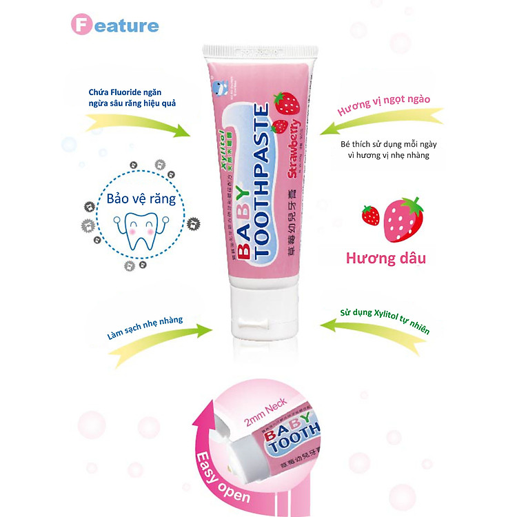 Kem Đánh Răng Ku.Ku Duckbill Hương Dâu Chính hãng Giá tốt - Hình ảnh 3