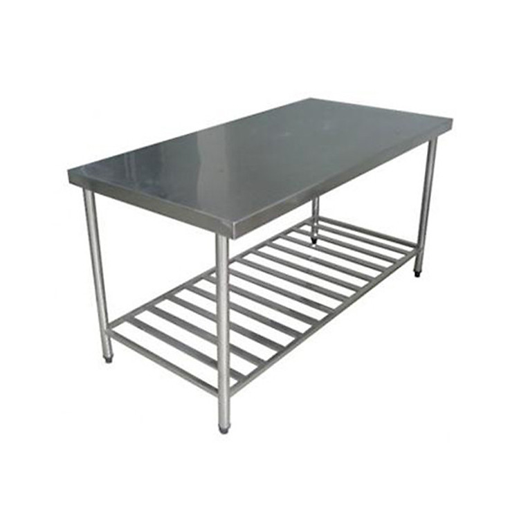 Bàn inox có giá dưới thanh