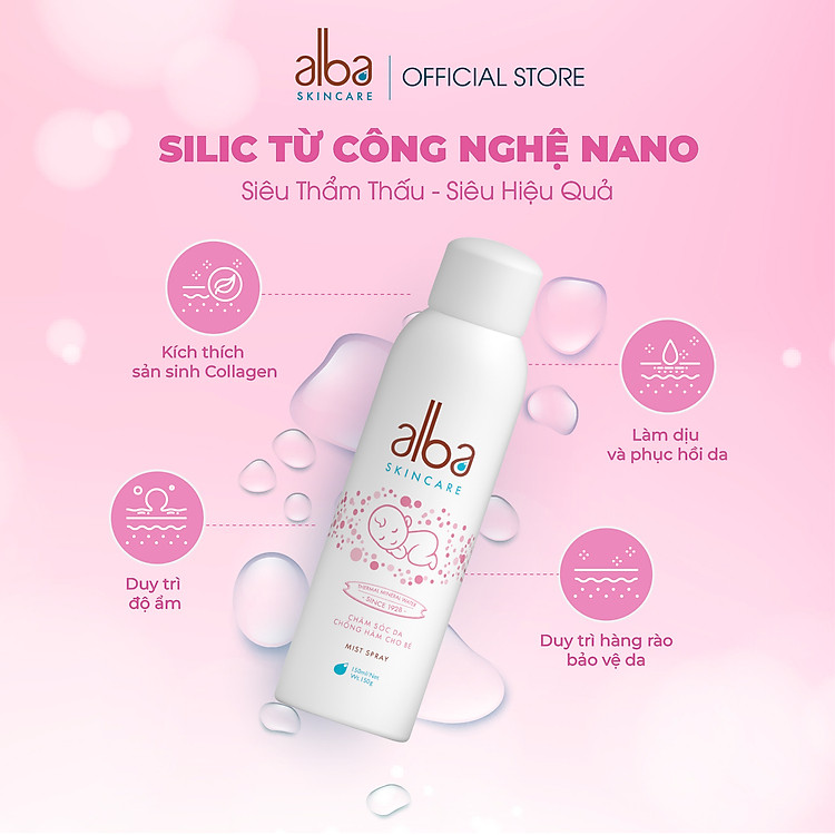 Xịt Khoáng BABY ALBA Chống Hăm 150ML Chính hãng Giá tốt - Hình ảnh 3