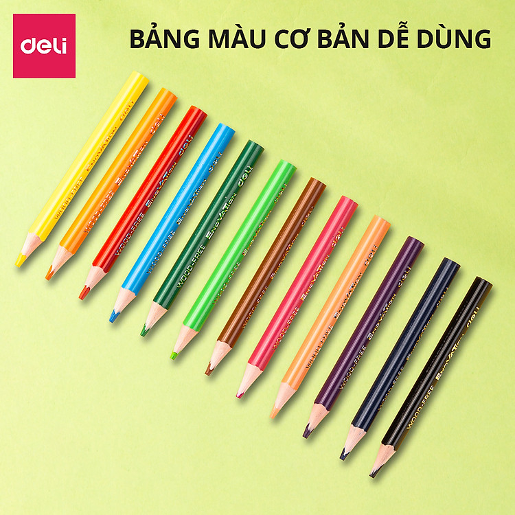 Bút Chì Màu Deli (Hộp 12 màu) - Ảnh 6
