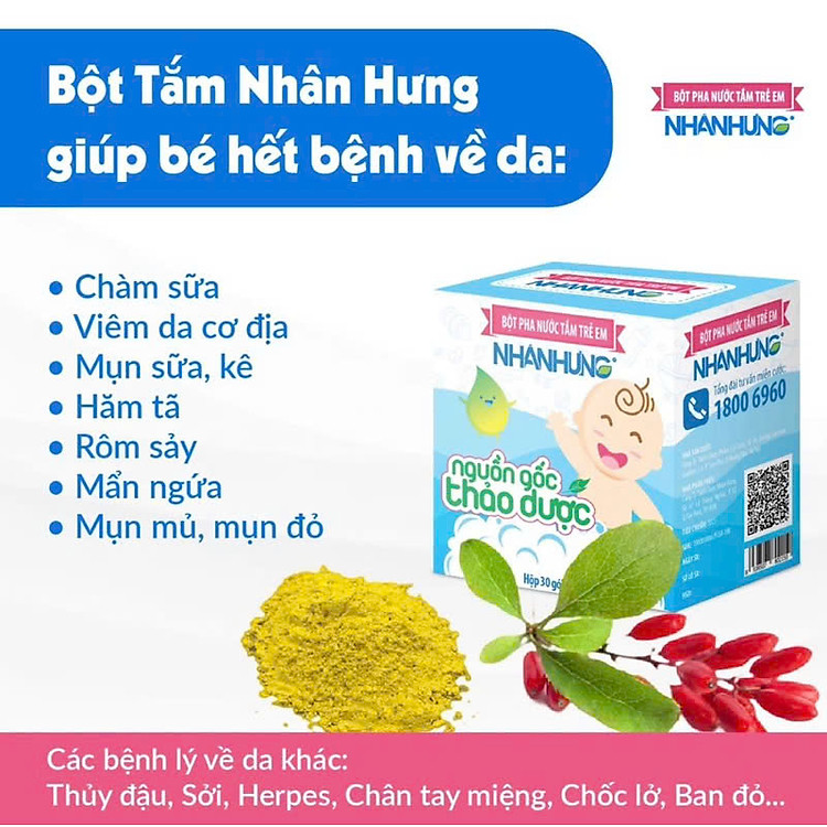Mua tại Lazada: Bột tắm trẻ em Nhân Hưng 30 gói Chính hãng, giá tốt