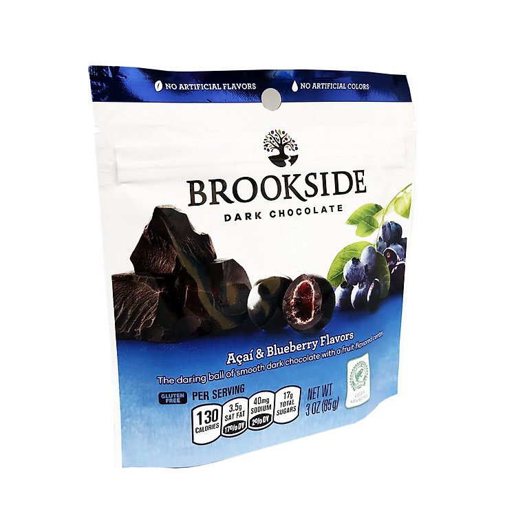 Chocolate đắng nhân quả Acai vị Việt Quất Brookside Mỹ 85gr