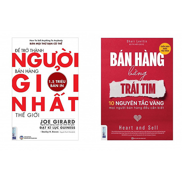 Combo Để Trở Thành Người Bán Hàng Giỏi Nhất Thế Giới và Bán Hàng Bằng Trái Tim tặng sổ tay như hình